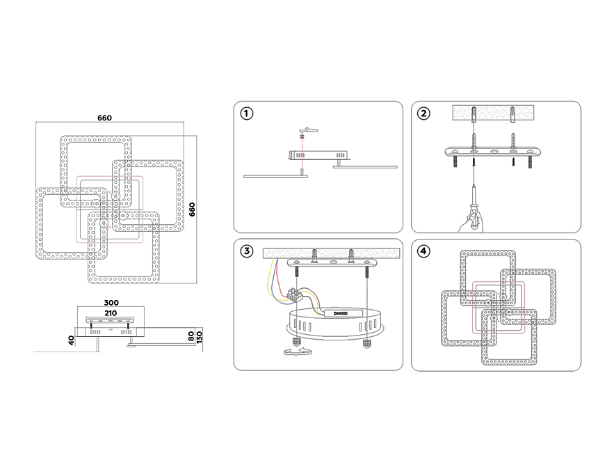 FA5306/4+2 WH белый 176W 800*550*140 (ПДУ РАДИО 2.4G)